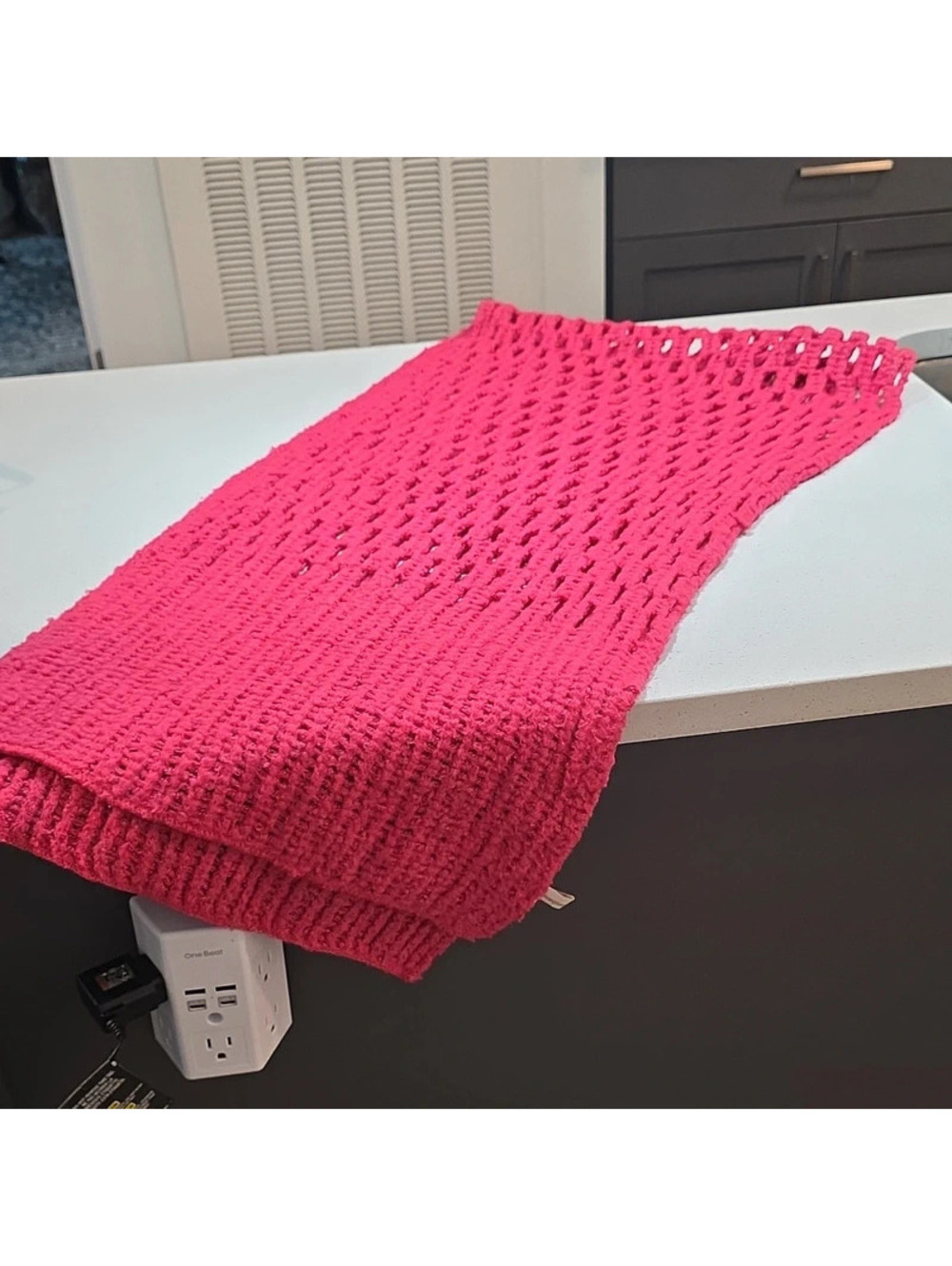 Collectioneighteen Pink Open Knit Scarf